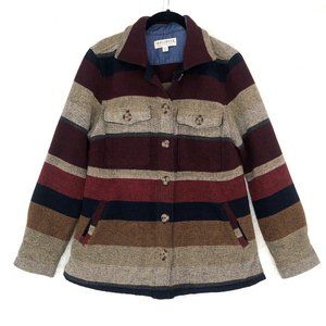 Idyllwind Burgundy and Beige Striped Utility Jacket